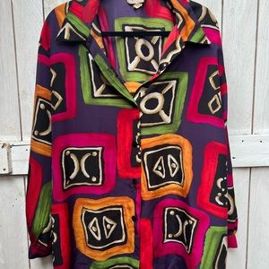 Vintage colorful blouse size large